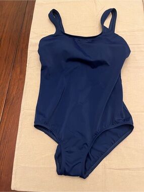Lands' End Navy Blue One-Piece Swimsuit
